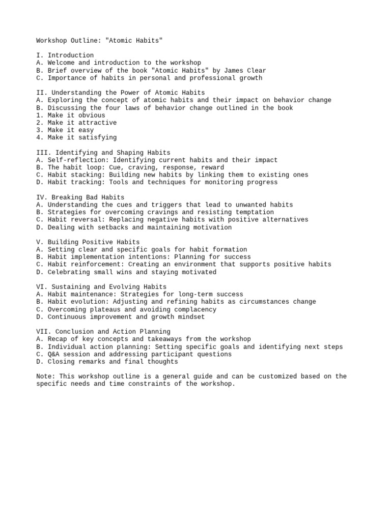 Atomic Habits Outline PDF