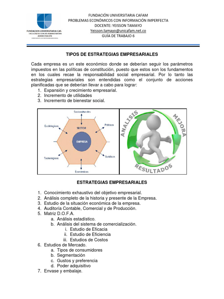 Guía 6 - Tipos de estrategias empresariales | PDF | Business | Mercado ...