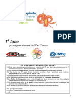 1 Fase: Prova para Alunos Do 9º e 1º Anos