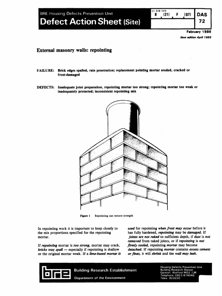 BRE DAS 72. External Masonry Repoiniting | PDF