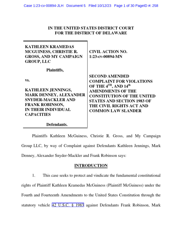 Civil Rights Complaint Against Officials | PDF | Defamation | Lawsuit
