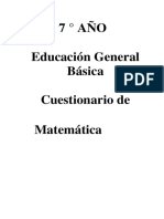 Cuestionario de Matematica