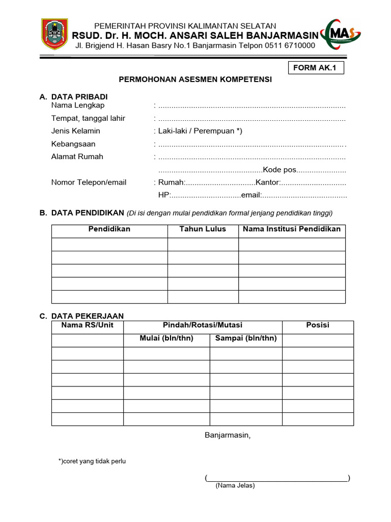 Form Konsultasi Pra Asesmen | PDF