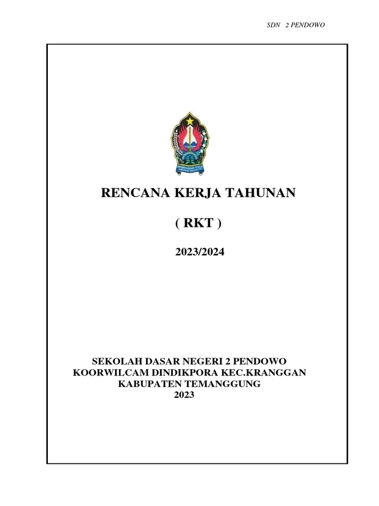 Rencana Kerja Tahunan SD 2023/2024 | PDF