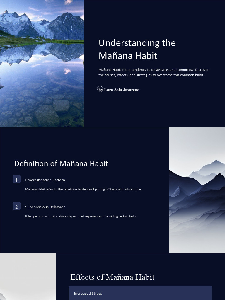 Understanding The Manana Habit PDF Habits Professional Skills