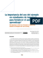 La Importancia Del Uso Del Ejemplo en Estudiantes de Ingeniería para Fortalecer El Auto Aprendizaje