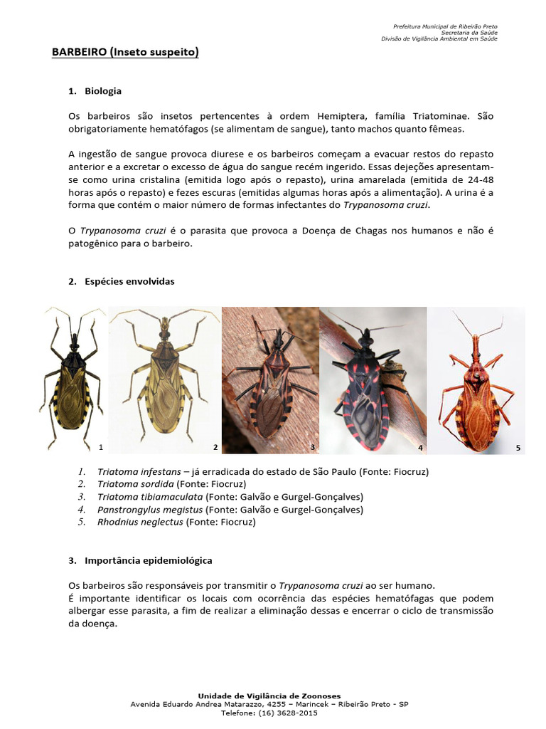 Identificação e Controle do Barbeiro | PDF | Especialidades médicas