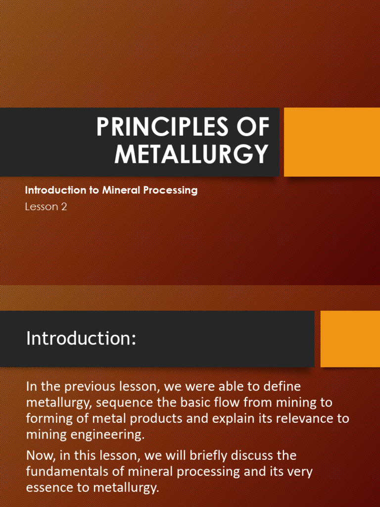 Share Met E 211 Overview On Mineral Processing Download Free Pdf