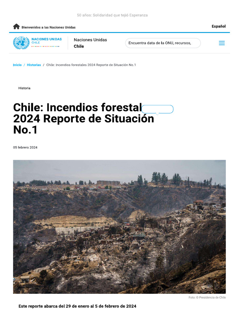 Chile Incendios Forestales 2024 Reporte de Situacion Numero 1 PDF