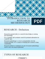 Introduction To Research Methodology