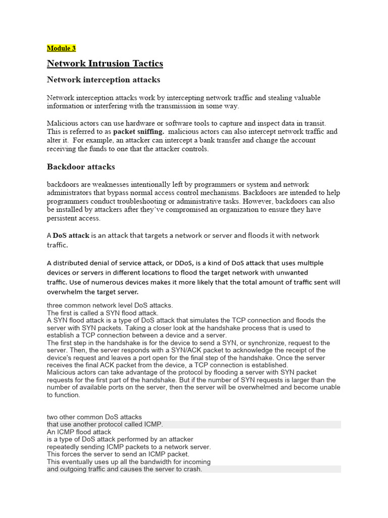 Networks and Network Security | PDF | Denial Of Service Attack ...