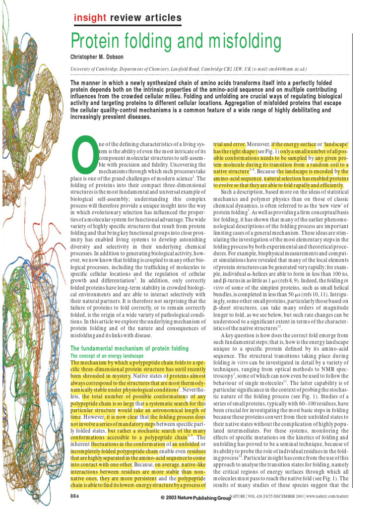 Dobson2003 - Protein Misfolding Sedang Dibaca | PDF | Protein Folding ...
