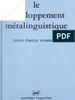 GOMBERT, Jean Émille. Le Développement Métalinguistique. Paris, PUF, 1990.