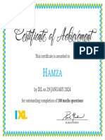 This Certificate Is Awarded To: IXL 29 JANUARY 2024