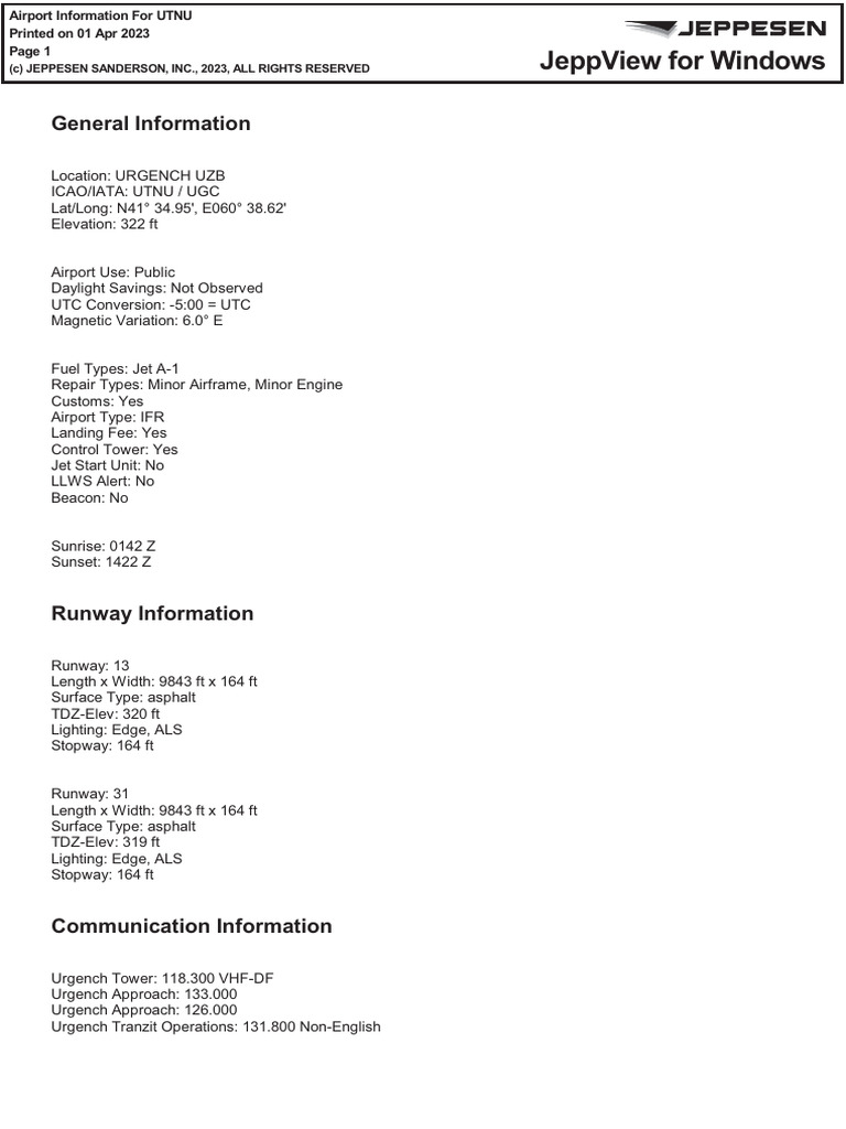 UTNU | PDF | Runway | Aviation