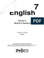 English: Quarter 2: Module in Research