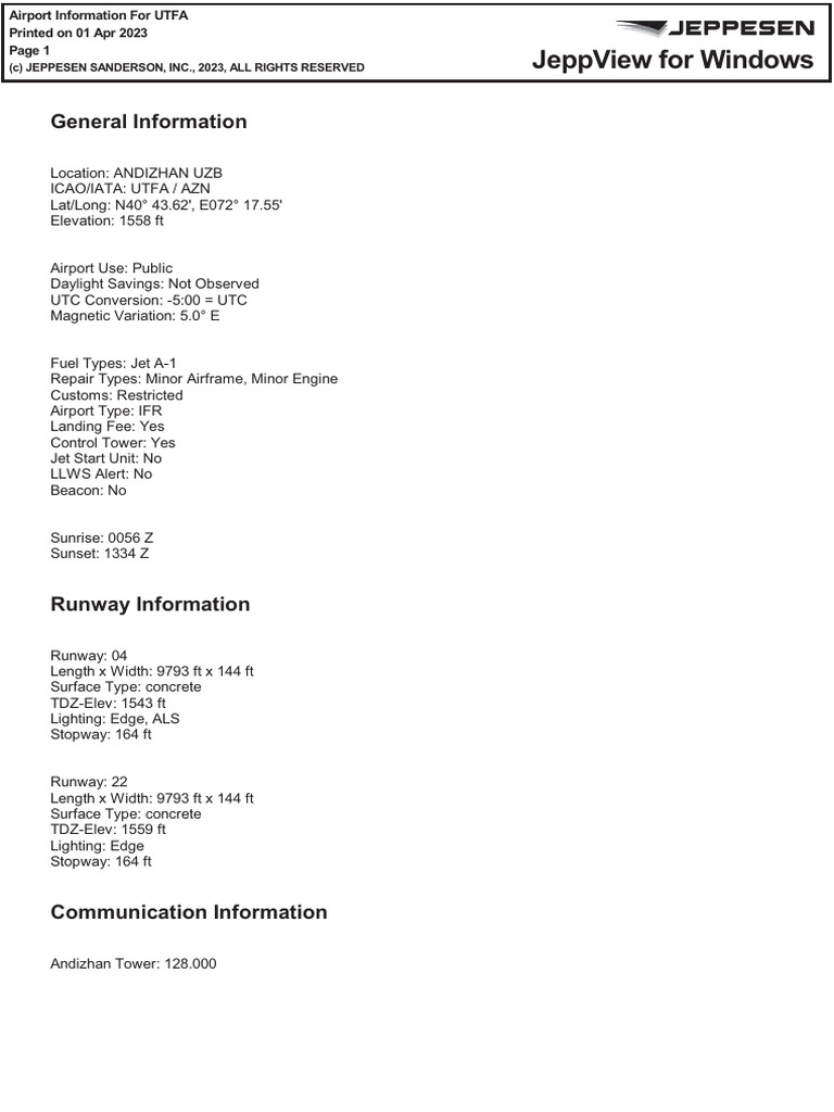 UTFA | PDF | Runway | Aviation
