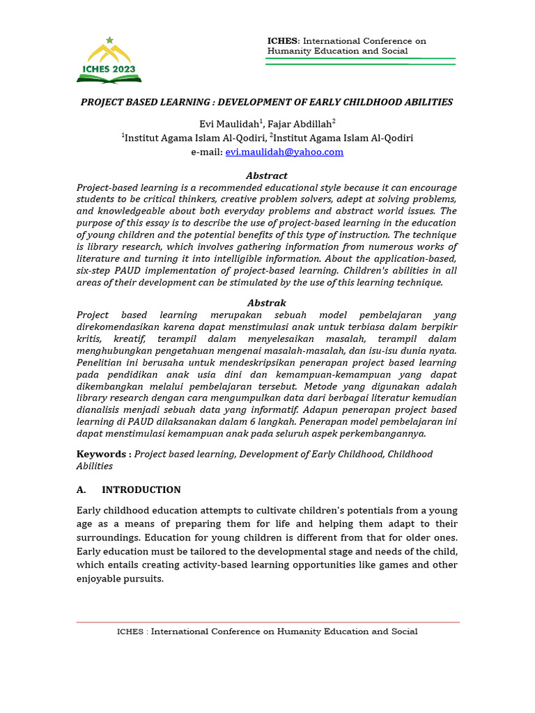 Project-Based Learning in Early Childhood | PDF | Project Based ...