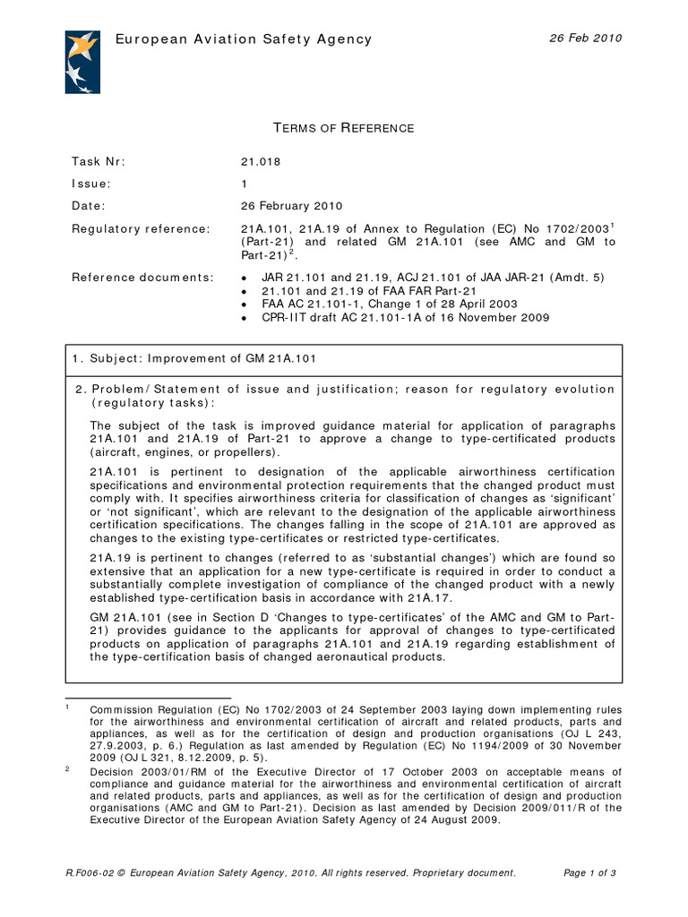 EASA Guidance Update for Part-21 Changes | PDF | Aviation