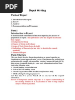 Repot Writing: Parts of Report