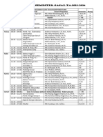 Jadwal Kuliah Semester Gasal Tahun Akademik 2023-2024