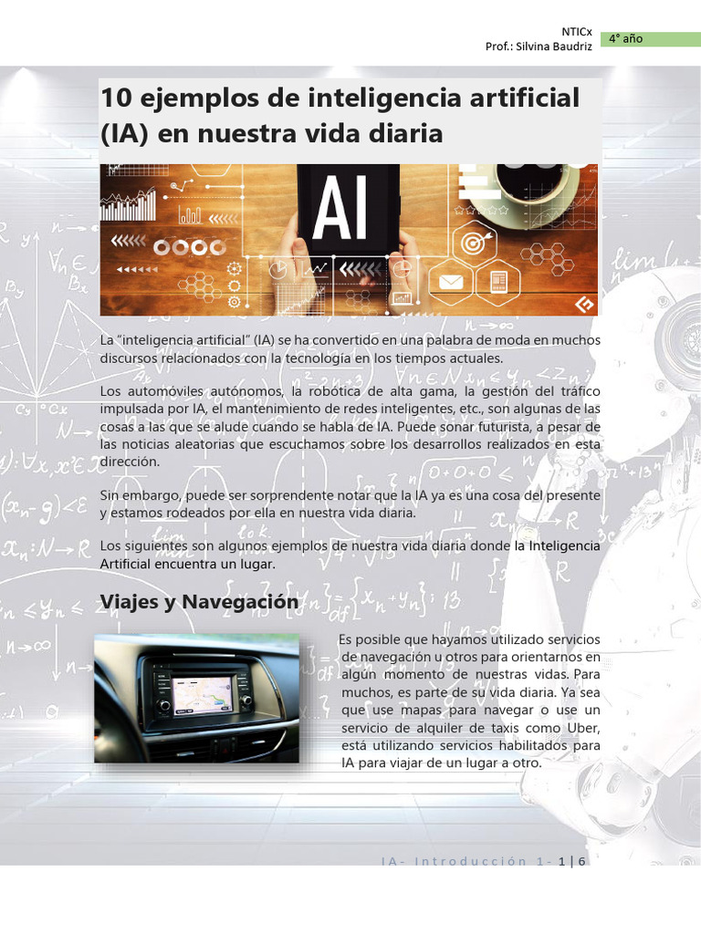 Ejemplos de IA en la Vida Diaria | PDF | Inteligencia artificial ...