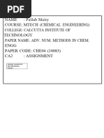 CA-2 Advanced Numerical Method Selvaganapathy R