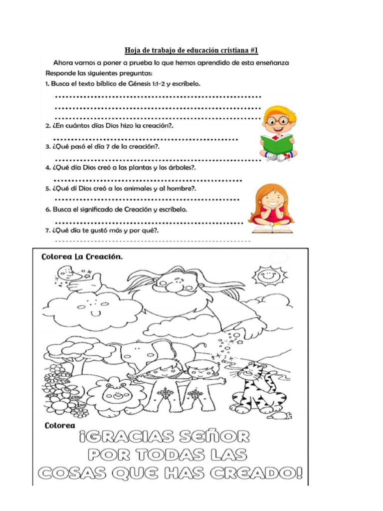 Hoja de Cristiana 1 | PDF