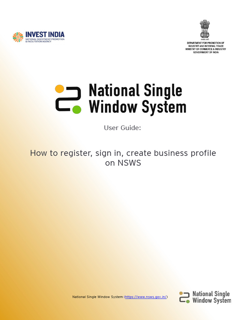 NSWS User Guide: Registration & Login | PDF | Safari (Web Browser ...