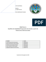 Práctica # 1 Equilibrio de Solubilidad Preparación de Cristales A Partir de Disoluciones Sobresaturadas