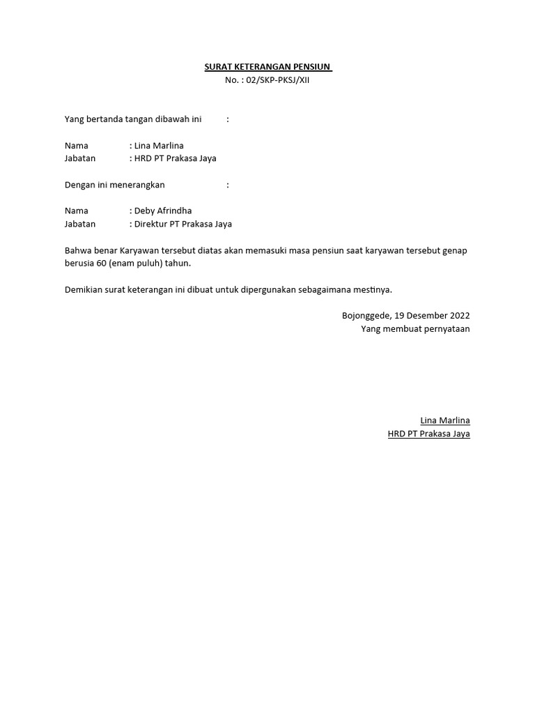 Contoh Sk Pensiun Pdf
