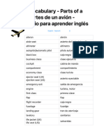 English Vocabulary - Parts of A Plane - Partes de Un Avión - Vocabulario para Aprender Inglés