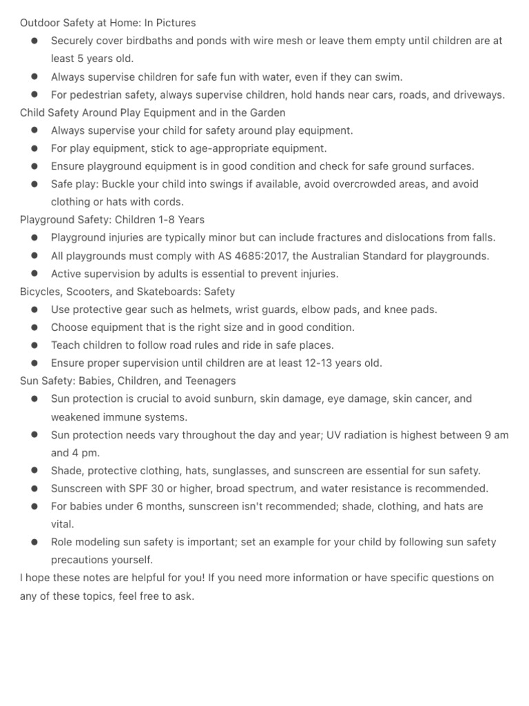 Outdoor Safety at Home in Pictures PDF