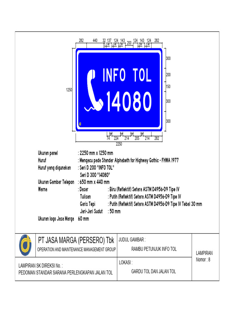 Pedoman Rambu dan Logo Tol 14080 | PDF