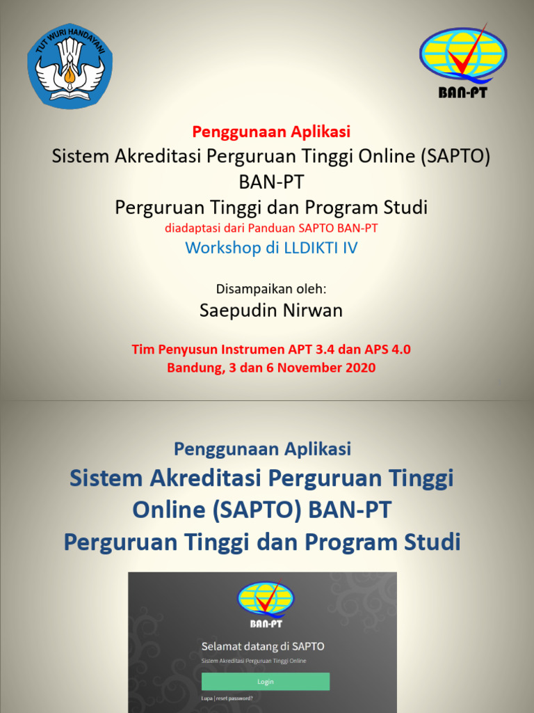 Panduan Penggunaan SAPTO BAN-PT | PDF