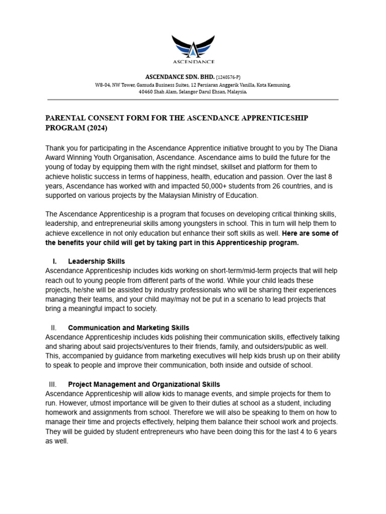 Apprenticeship 2024 Permission Form PDF Apprenticeship Public