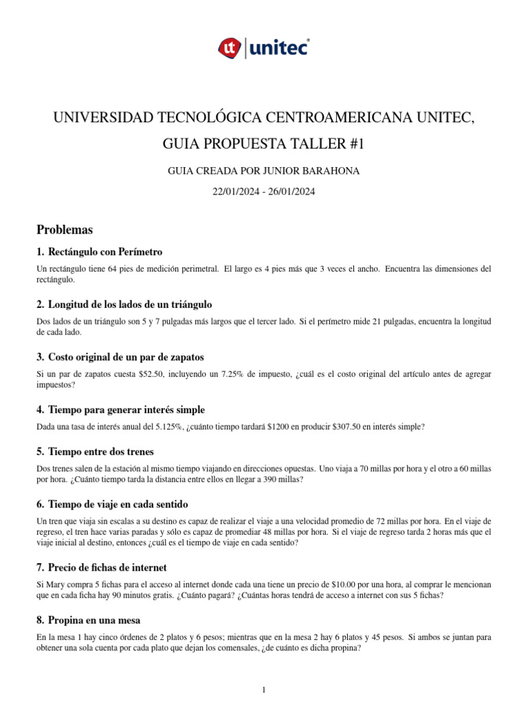 Guiía Taller #1 | PDF