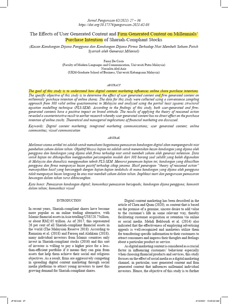 The Effects of User Generated Content and Firm Generated Content On ...