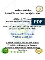 Abnormal Psychology Q&A Topic 5 E