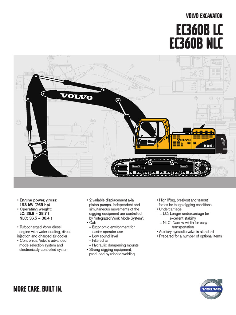 Volvo EC360B Excavator Specifications | PDF