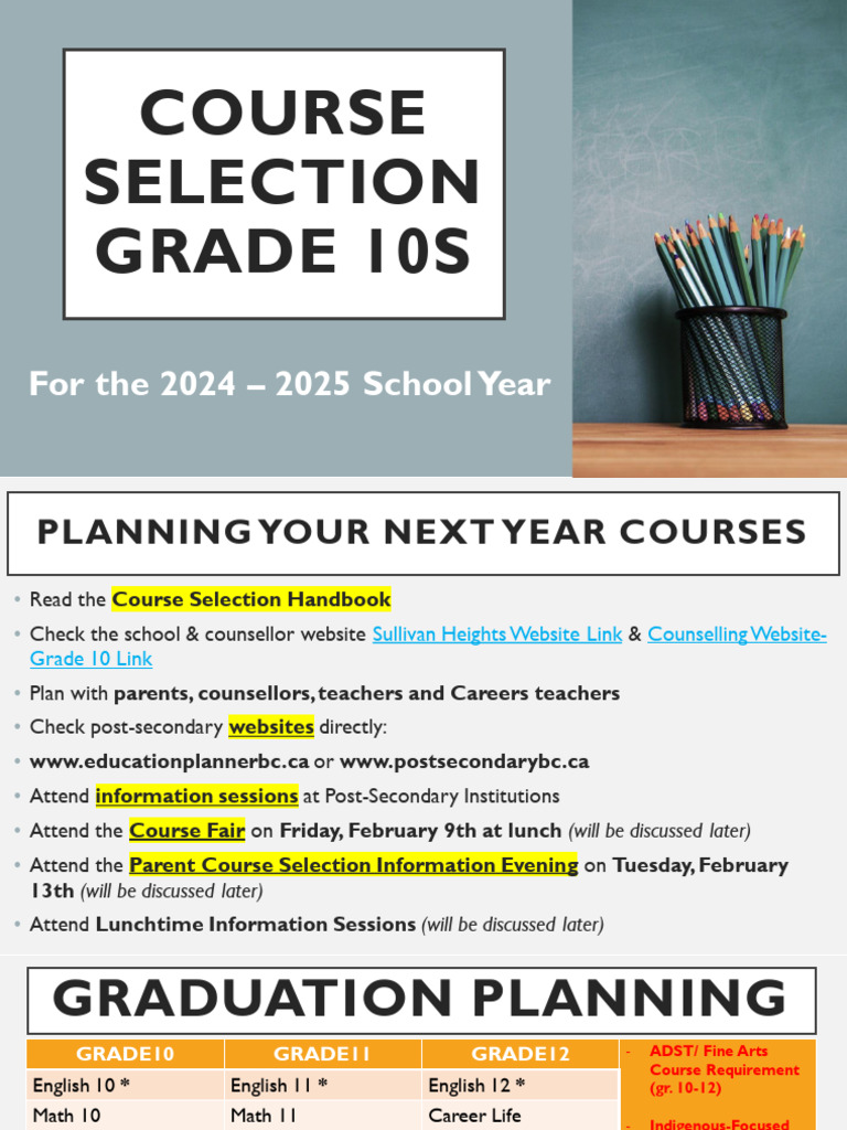 Grade 10 Course Selection Guide 2024-2025 | PDF