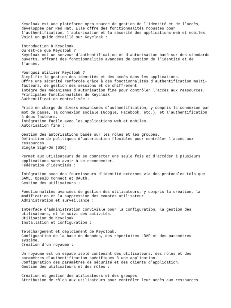 Guide complet sur Keycloak | PDF | Prévention du crime | Ingénierie ...