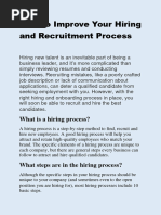 How To Improve Your Hiring and Recruitment Process