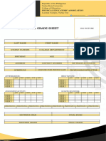 Individual Grade Sheet