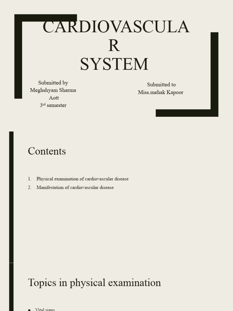 Cardiovascular System | PDF | Pulse | Thorax
