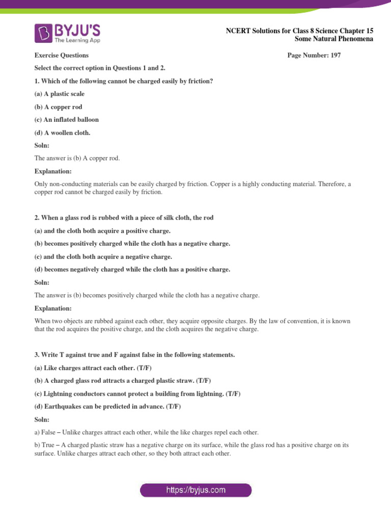 Ncert Solutions For Class 8 March 31 Science Chapter 15 Some Natural