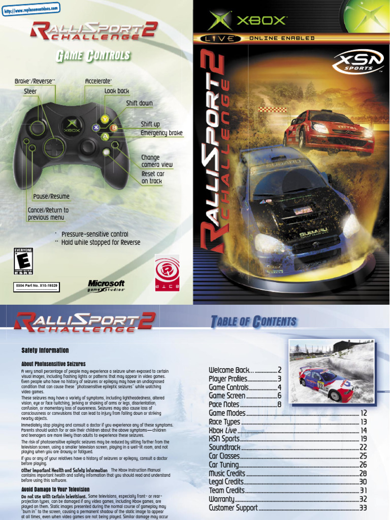 RalliSport Challenge 2 complet sur Xbox Classic 1st gen - FR