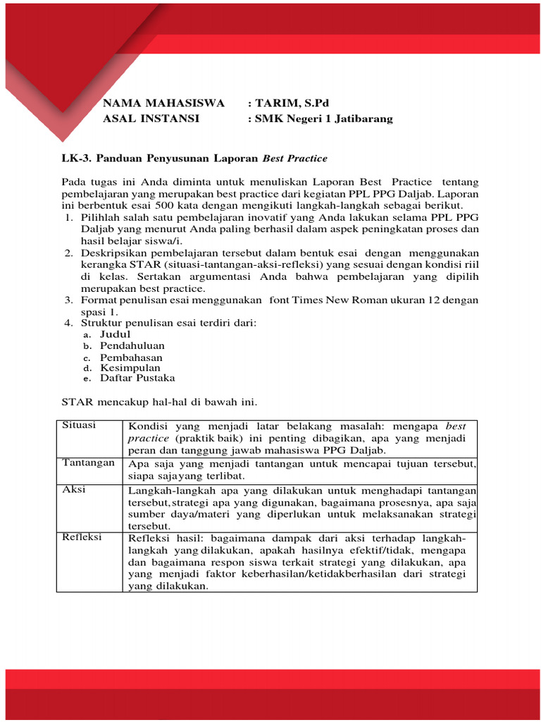 Penyusunan Best Practice Siklus 2 Tarim S Pd Pdf