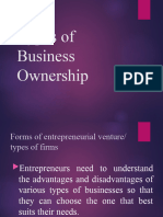 Forms or Types of Business Venture