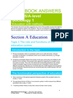 Sociology AQA 1 Education Workbook Answers
